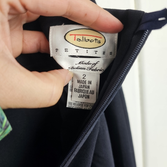 Talbots Vintage Navy Blue Wool Lined Pencil Skirt Business Casual Size 2P - Picture 6 of 8